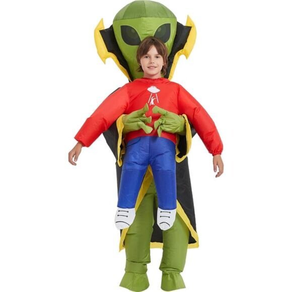 Unisex InflatableHalloween Alien Costume for Kids Blow Up Party Costume Dress - Picture 2 of 6